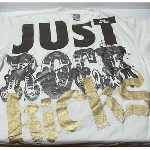 Rare Nike Air Just Rock Kicks T Shirt 2XL White Graphic